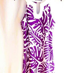 C K Bradley Purple / White Knit Tunic Style Dress in Size L